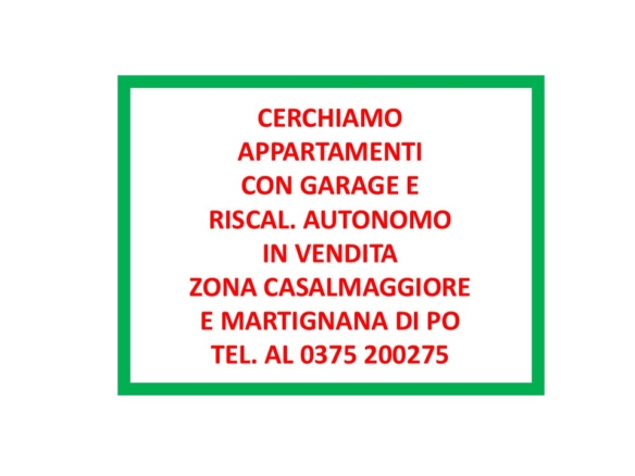 Cerchiamo appartamenti in vendita